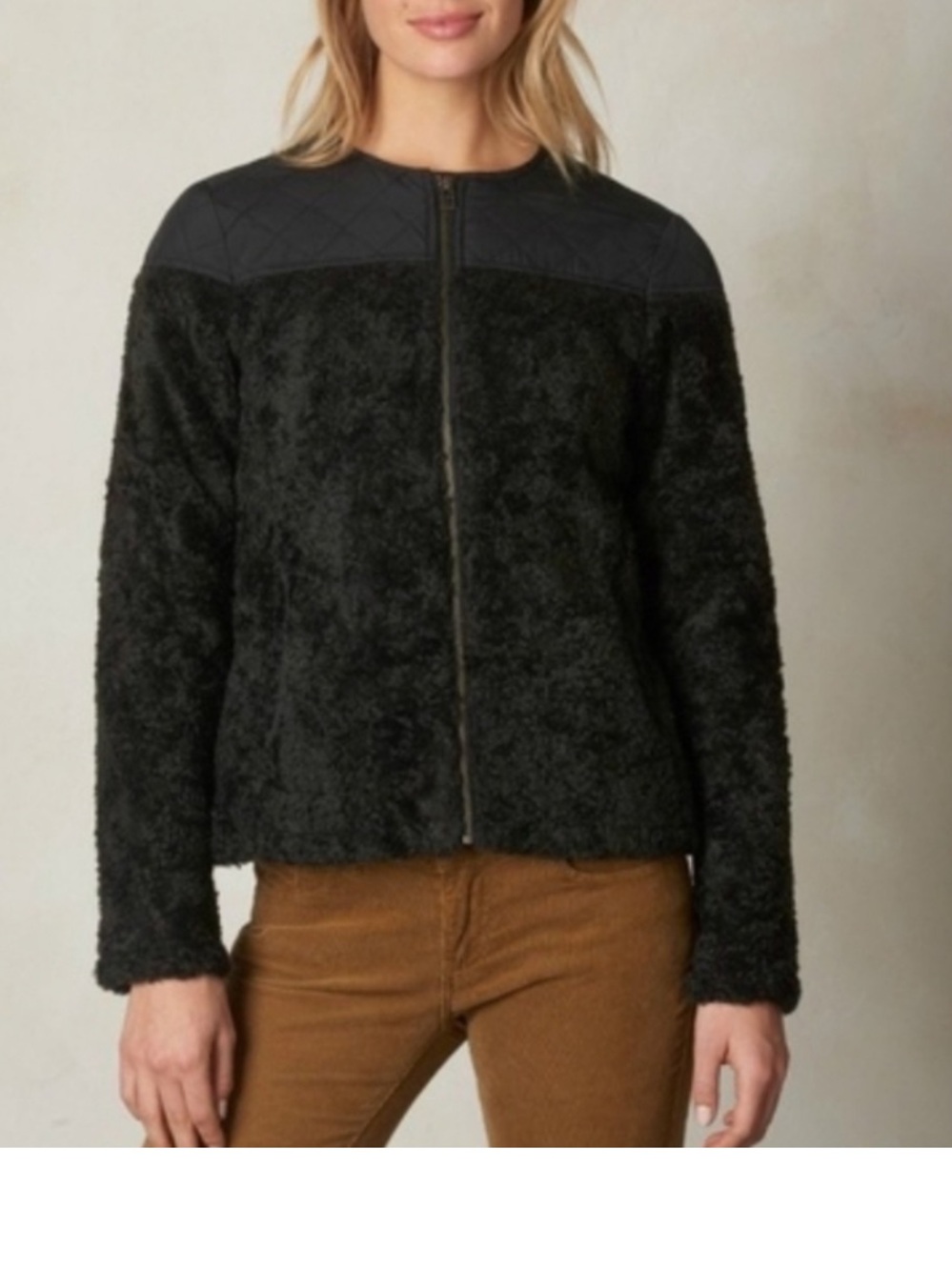 PRANA good lux sherpa winter coat jacket black small